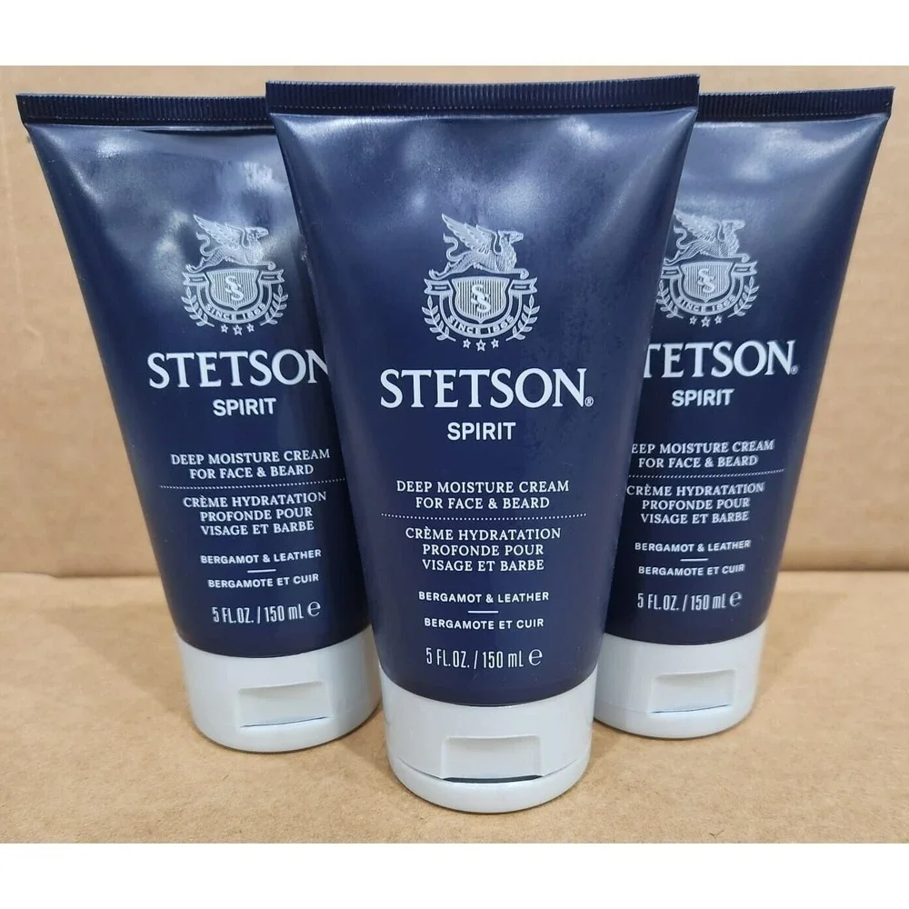 Stetson Spirit Deep Moisture Cream for Face & Beard 5 fl oz – 3 Tubes‎ Hydration